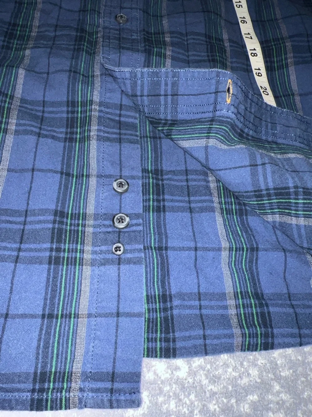 Carhartt TW4447 Men's Loose Fit Midweight Chambray Plaid Long Sleeve Shirt XL - Picture 12 of 12